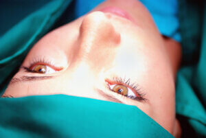 eyelid surgery to young woman